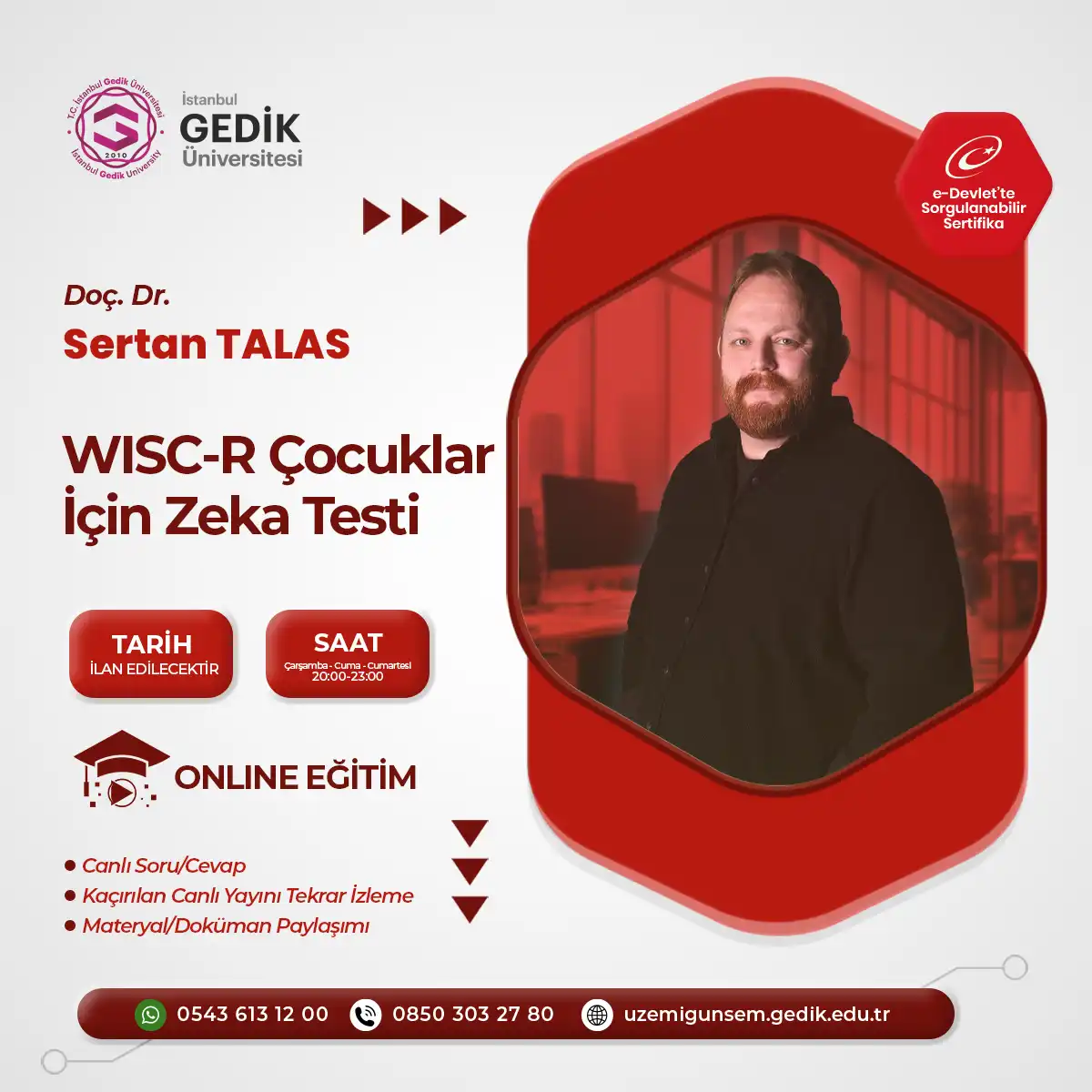 WISC-R Çocuklar İçin Zeka Testi Eğitimi Sertifika Programı (CANLI)